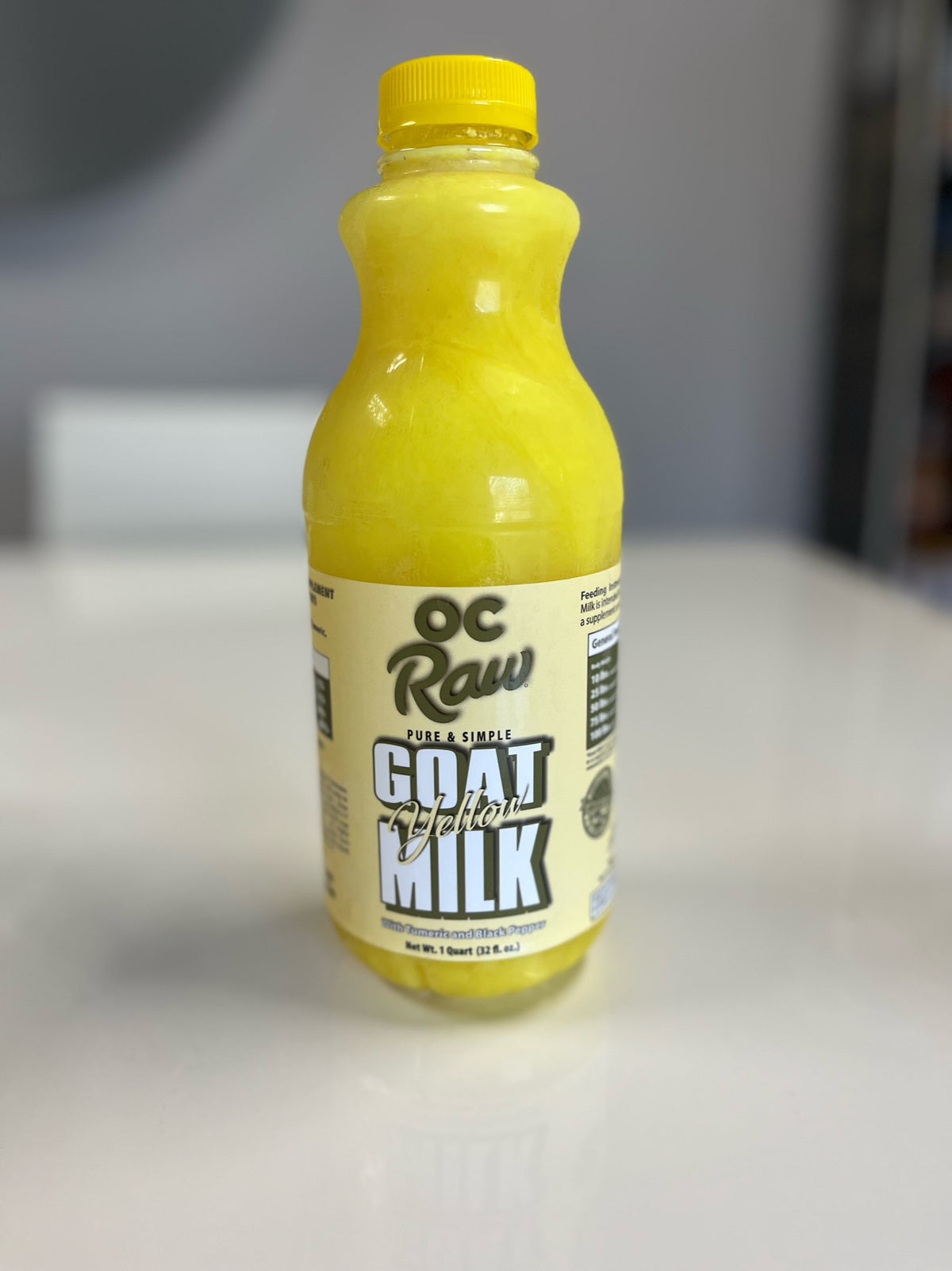 OC Raw Yellow Goat Milk with Tumeric & Black Pepper 32oz-Four Muddy Paws