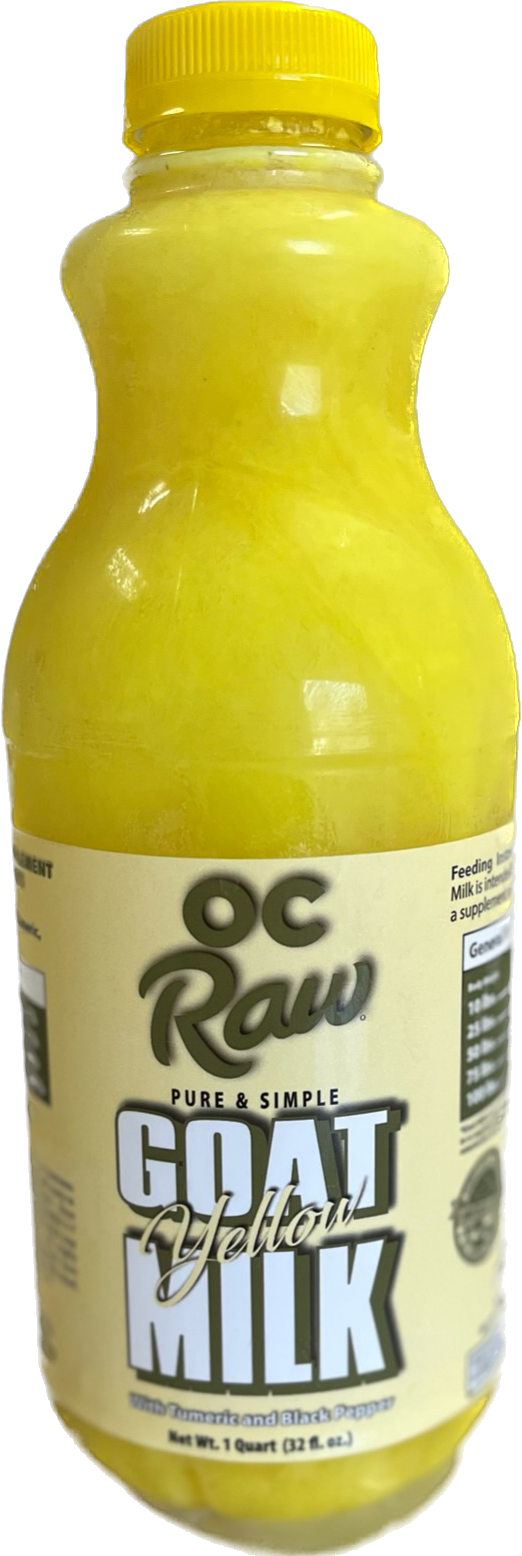 OC Raw Yellow Goat Milk with Tumeric & Black Pepper 32oz-Four Muddy Paws