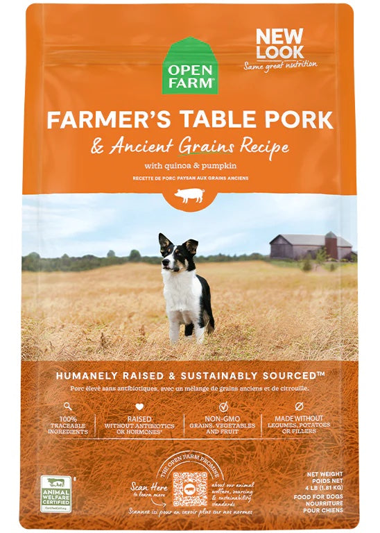 Open Farm Ancient Grain Pork & Vegetable Dog Food 22lbs-Four Muddy Paws