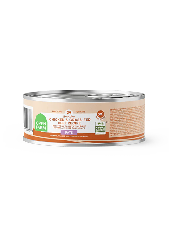 Open Farm Cat Chicken & Beef Pate Can 2.8oz-Four Muddy Paws