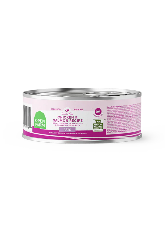 Open Farm Cat Chicken & Salmon Pate Can 2.8oz-Four Muddy Paws