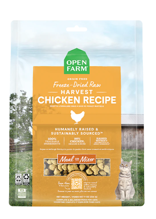 Open Farm Cat Freeze Dried Raw Morsels Harvest Chicken 3.5oz-Four Muddy Paws