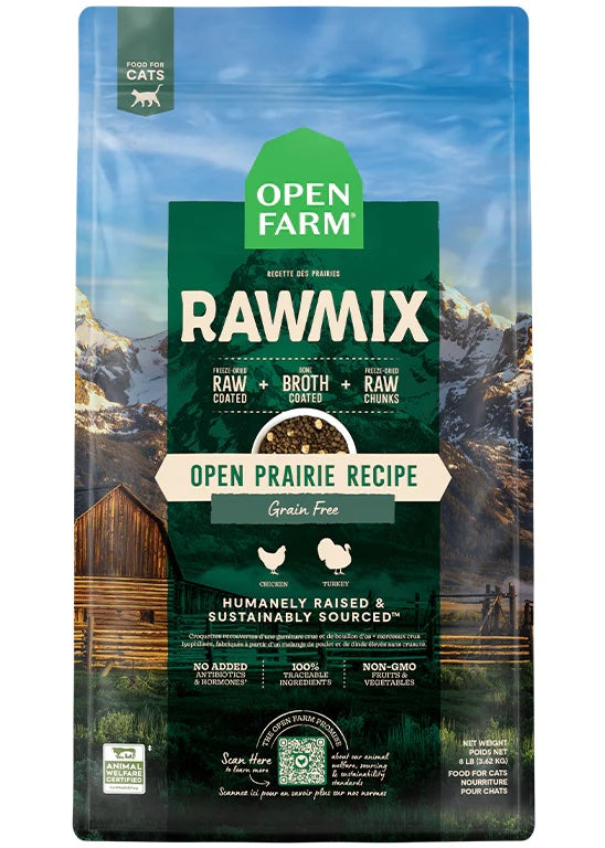 Open Farm Cat Grain Free Prairie Rawmix Food 2.25lbs-Four Muddy Paws