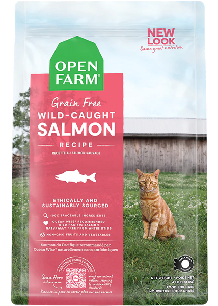 Open Farm Cat Grain Free Wild Caught Salmon 4 lbs-Four Muddy Paws