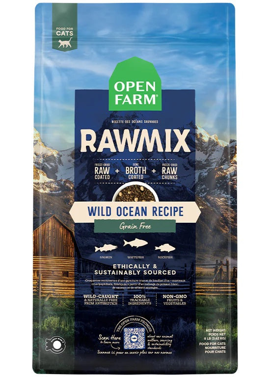Open Farm Cat Grain Free Wild Ocean Rawmix Food 2.25lbs-Four Muddy Paws