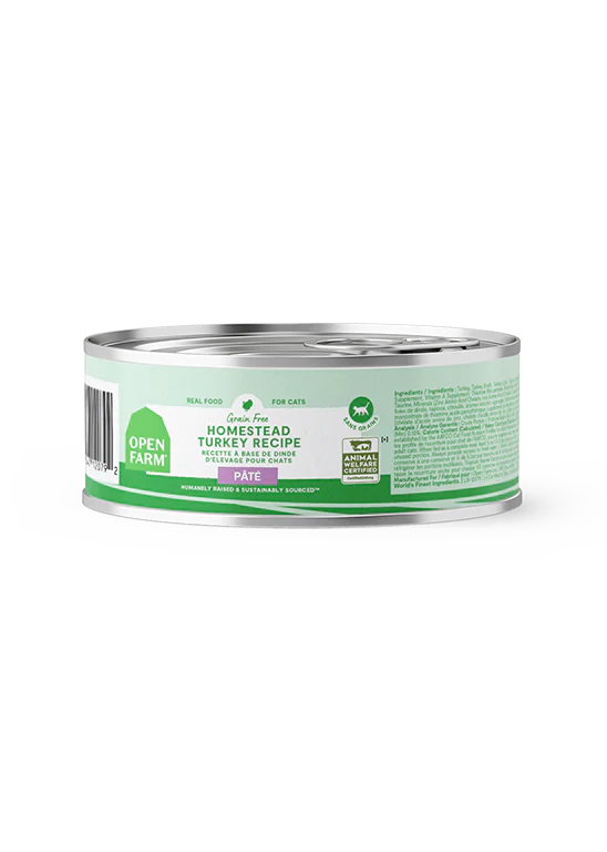 Open Farm Cat Homestead Turkey Pate Can 2.8oz-Four Muddy Paws