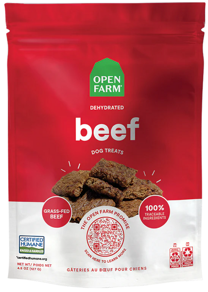 Open Farm Dehydrated Beef Treats 4.5oz-Four Muddy Paws
