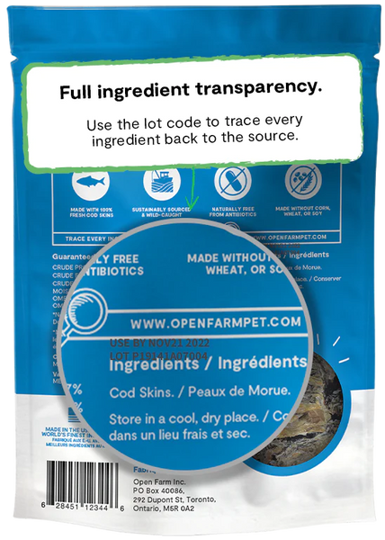 Open Farm Dehydrated Cod Treats 2.25oz-Four Muddy Paws