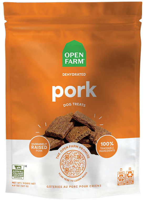 Open Farm Dehydrated Pork Treats 4.5oz-Four Muddy Paws