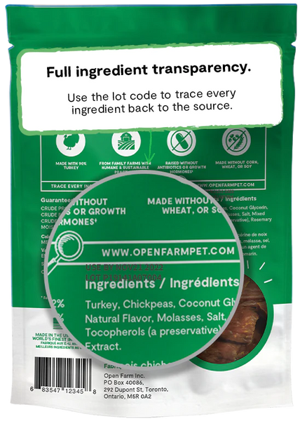 Open Farm Dehydrated Turkey Treats 4.5oz-Four Muddy Paws