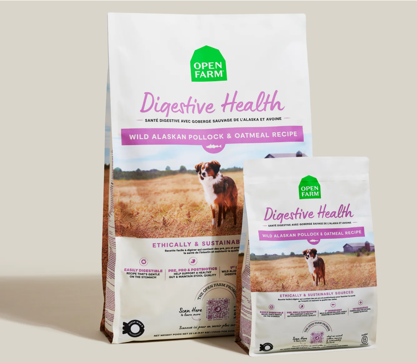 Open Farm Digestive Health Pollock & Oatmeal Dog Food 4lbs-Four Muddy Paws