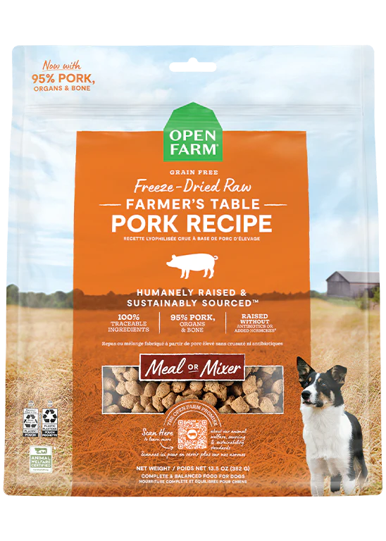Open Farm Dog Freeze Dried Morsels Pork 3.5oz-Four Muddy Paws
