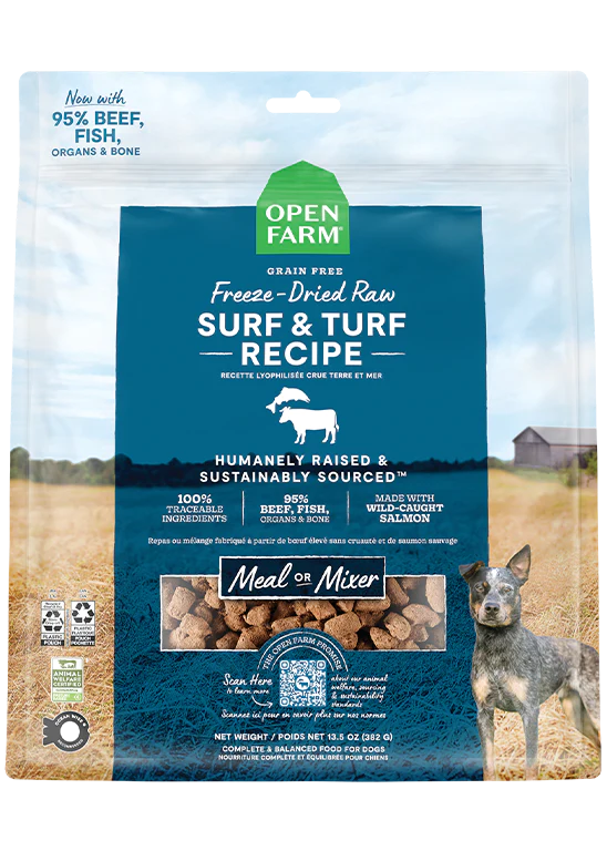 Open Farm Dog Freeze Dried Morsels Surf & Turf 3.5oz-Four Muddy Paws