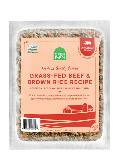 Open Farm Gently Cooked Beef & Brown Rice Dog Recipe 16oz-Four Muddy Paws