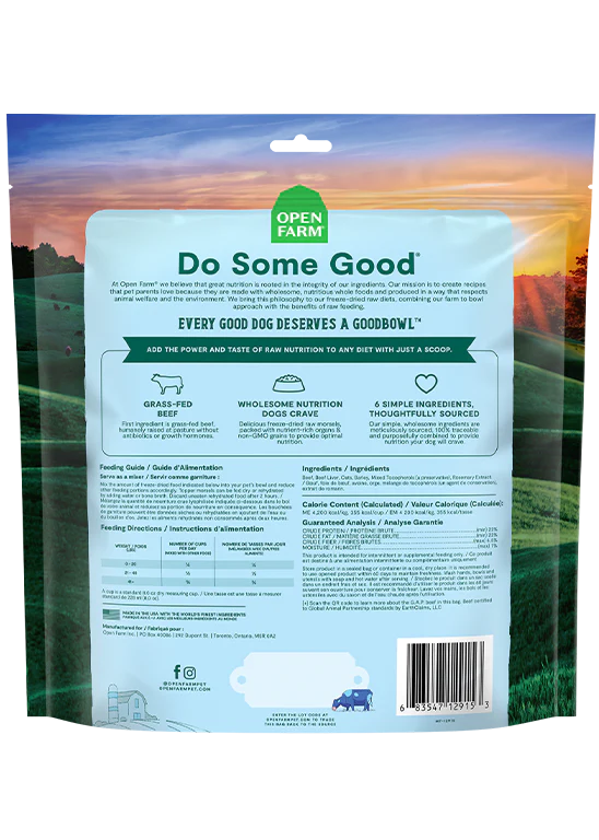 Open Farm Goodbowl Freeze Dried Grassfed BeefTopper 23oz-Four Muddy Paws