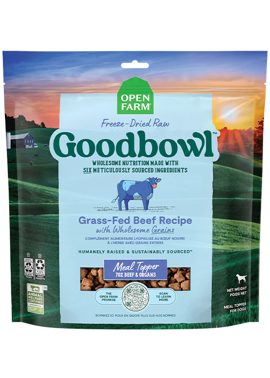 Open Farm Goodbowl Freeze Dried Grassfed BeefTopper 23oz-Four Muddy Paws