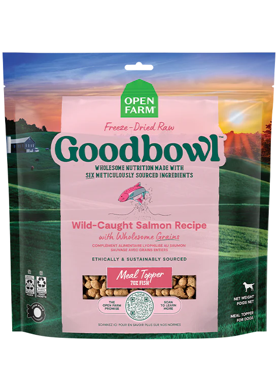 Open Farm Goodbowl Freeze Dried Wild-Caught Salmon Topper 23oz-Four Muddy Paws