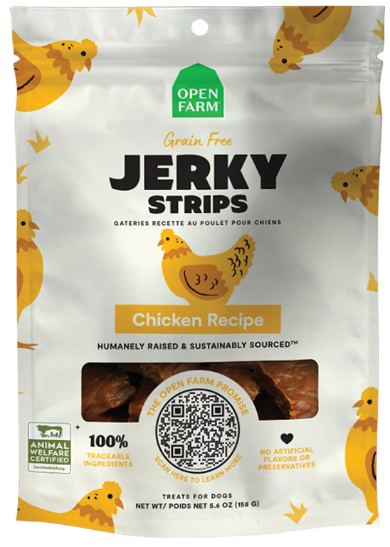 Open Farm Grain Free Chicken Jerky Strips 5.6oz-Four Muddy Paws