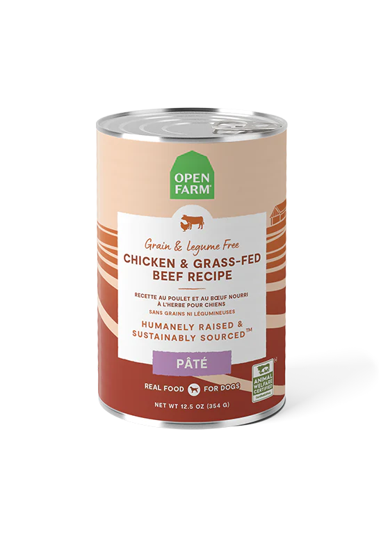 Open Farm Grain Free Dog Chicken & Beef Pate Can 12.5oz-Four Muddy Paws