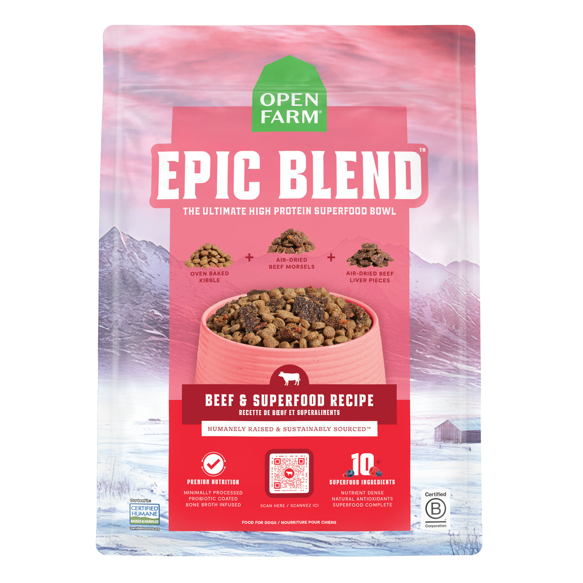 Open Farm Grain Free Epic Beef & Superfood Dog Food 18lbs-Four Muddy Paws