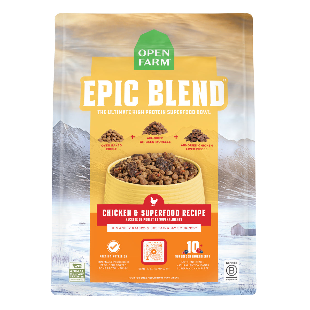 Open Farm Grain Free Epic Chicken & Superfood Dog Food 18lbs-Four Muddy Paws