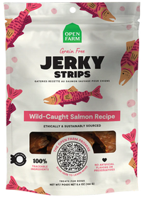 Open Farm Grain Free Salmon Jerky Strips 5.6oz-Four Muddy Paws