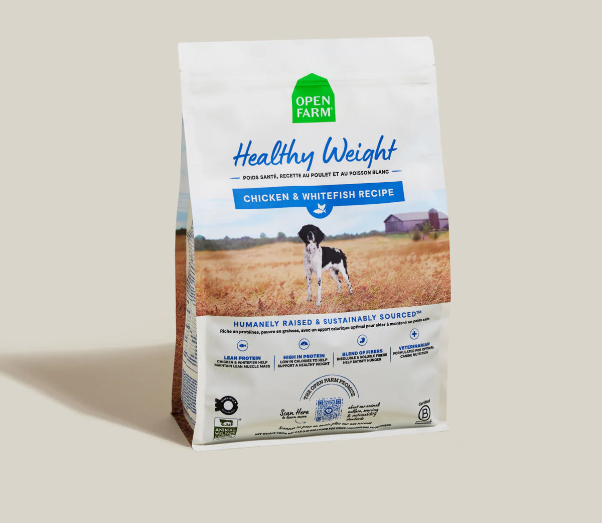 Open Farm Healthy Weight Chicken & Whitefish Dog Food 22lbs-Four Muddy Paws