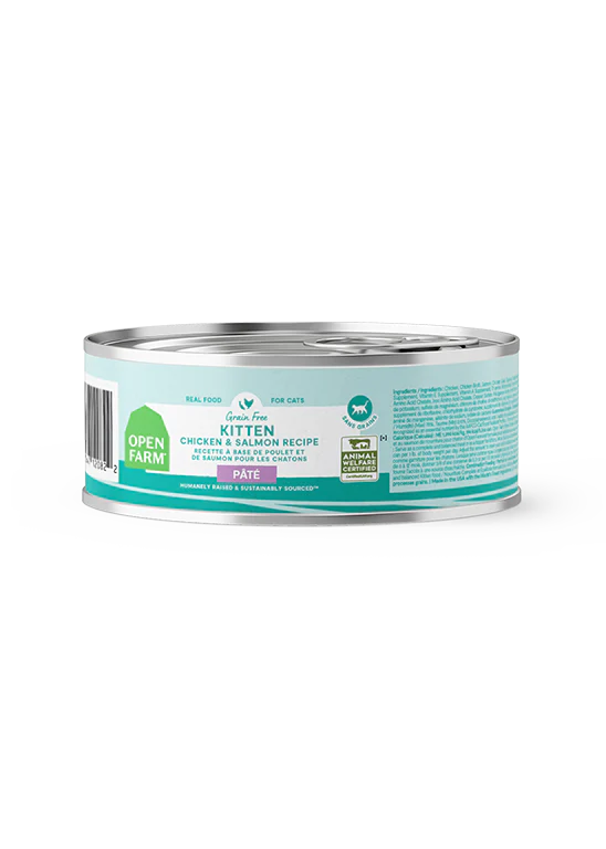 Open Farm Kitten Chicken & Salmon Pate Can 5.3oz-Four Muddy Paws