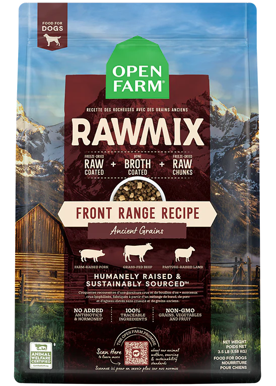 Open Farm Rawmix Ancient Grain Front Range Dog Food 20lbs-Four Muddy Paws