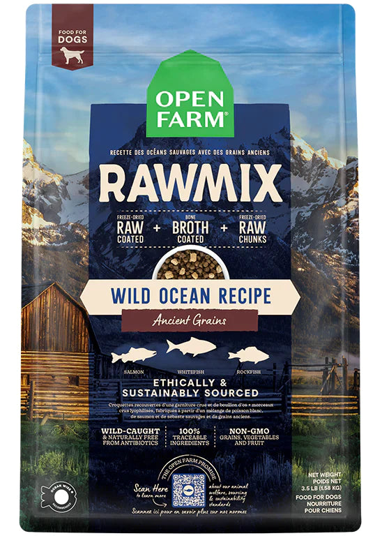 Open Farm Rawmix Ancient Grain Wild Ocean Dog Food 20lbs-Four Muddy Paws