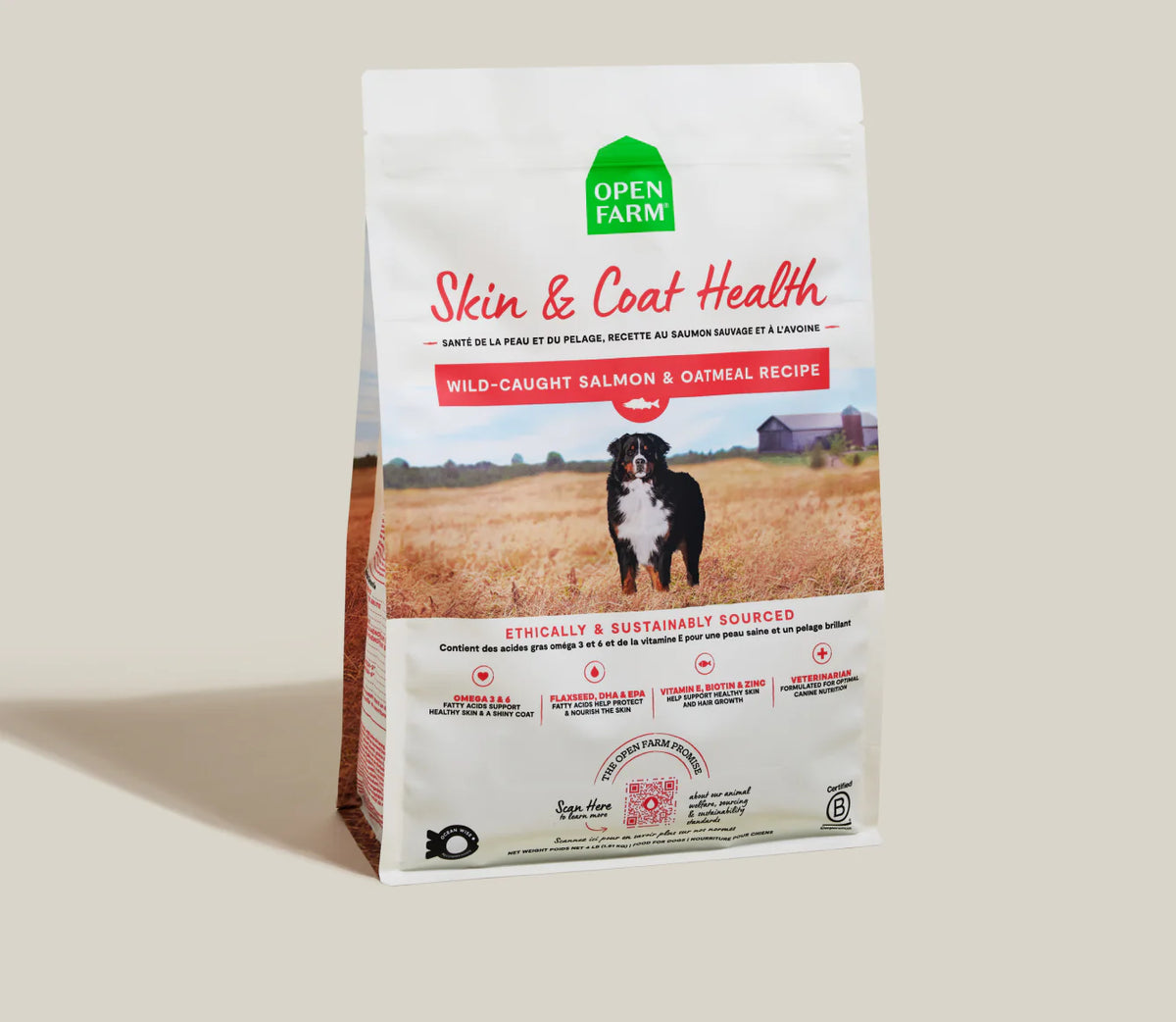 Open Farm Skin and Coat Salmon & Oatmeal Dog Food 22lbs-Four Muddy Paws