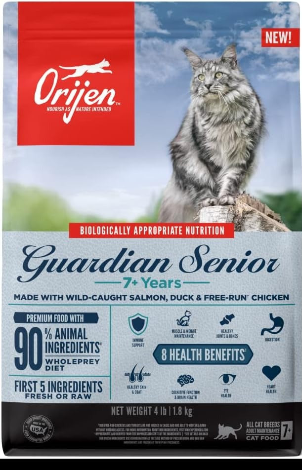 Orijen Cat Grain Free Guardian Senior 4lb-Four Muddy Paws