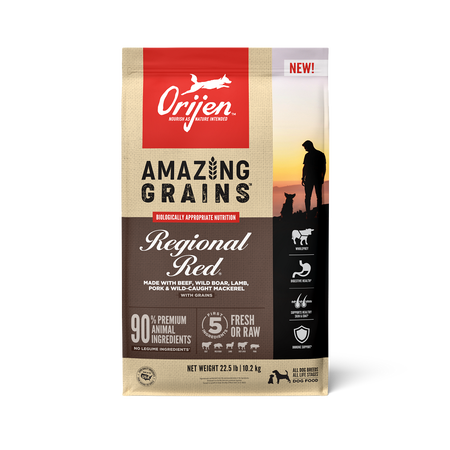 Orijen Dog Amazing Grains Regional Red 22.5lbs-Four Muddy Paws