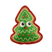 Outward Hound Fire Biterz Christmas Tree Cookie Dog Chew Toy Green Med-Four Muddy Paws