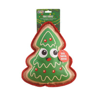 Outward Hound Fire Biterz Christmas Tree Cookie Dog Chew Toy Green Med-Four Muddy Paws