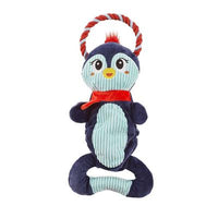 Outward Hound Scrunch Bunch Penguin Rope Dog Toy Navy-Four Muddy Paws