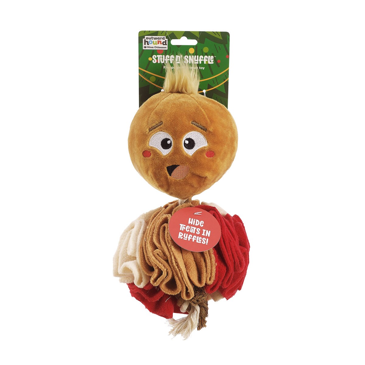 Outward Hound Stuff N' Snuffle Gingerbread Man Interactive Dog Toy Brown-Four Muddy Paws