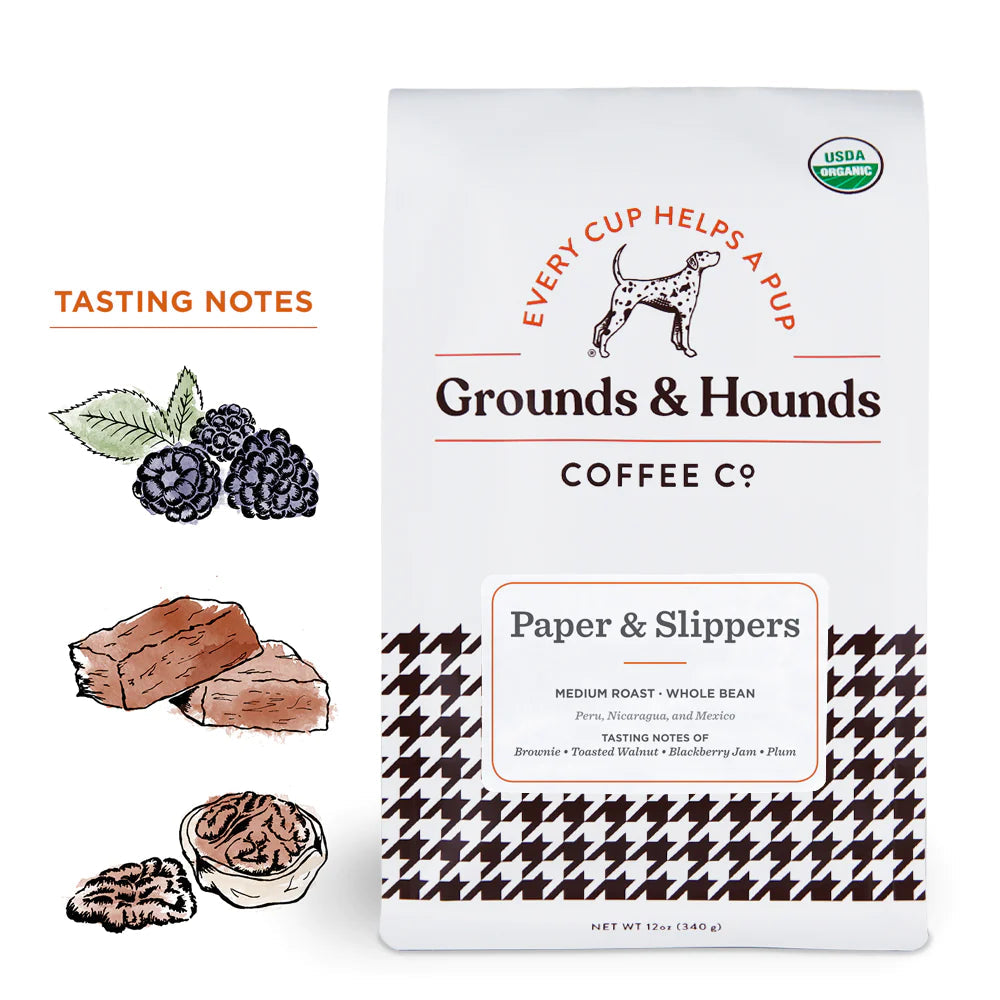 Paper & Slippers Ground Coffee 12oz-Four Muddy Paws