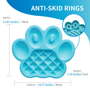 Paw Slow Feeder Plate Blue-Four Muddy Paws