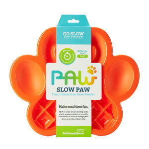 Paw Slow Feeder Plate Orange-Four Muddy Paws