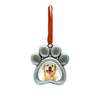 Pearhead Pawprints Metal Ornament-Four Muddy Paws