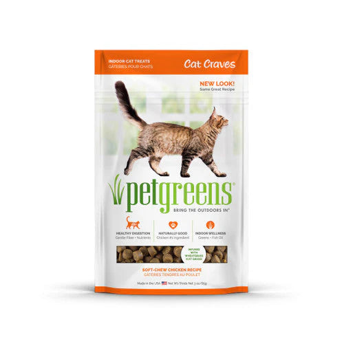 Pet Greens Semi-Moist Roasted Chicken Cat Treat 3oz-Four Muddy Paws