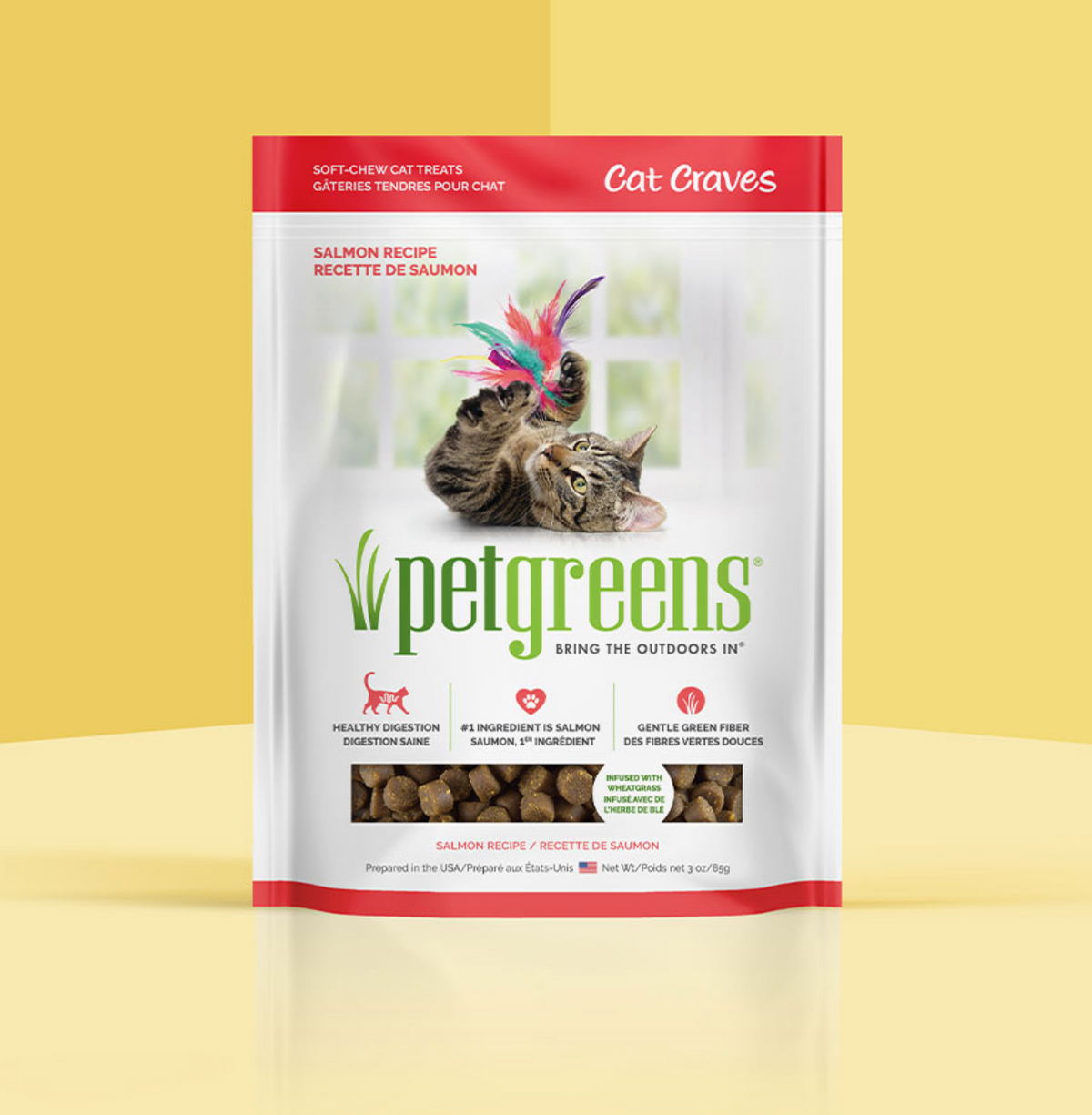 Pet Greens Semi-Moist Salmon Cat Treat 3oz-Four Muddy Paws