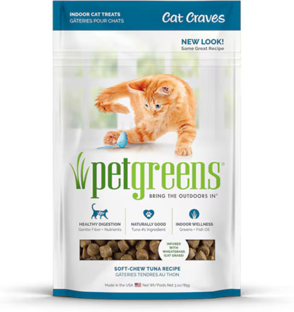 Pet Greens Semi-Moist Tuna Cat Treat 3oz-Four Muddy Paws