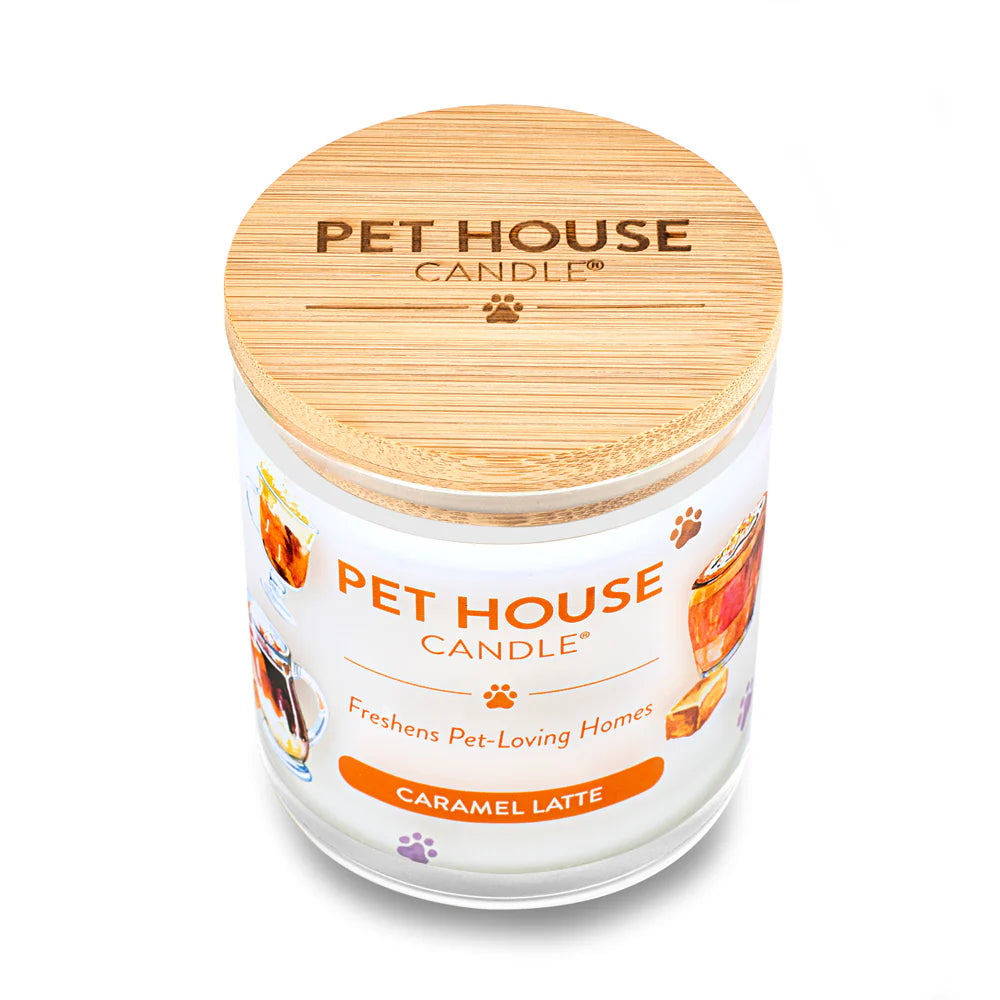 Pet House Candle Caramel Latte 9oz Jar-Four Muddy Paws