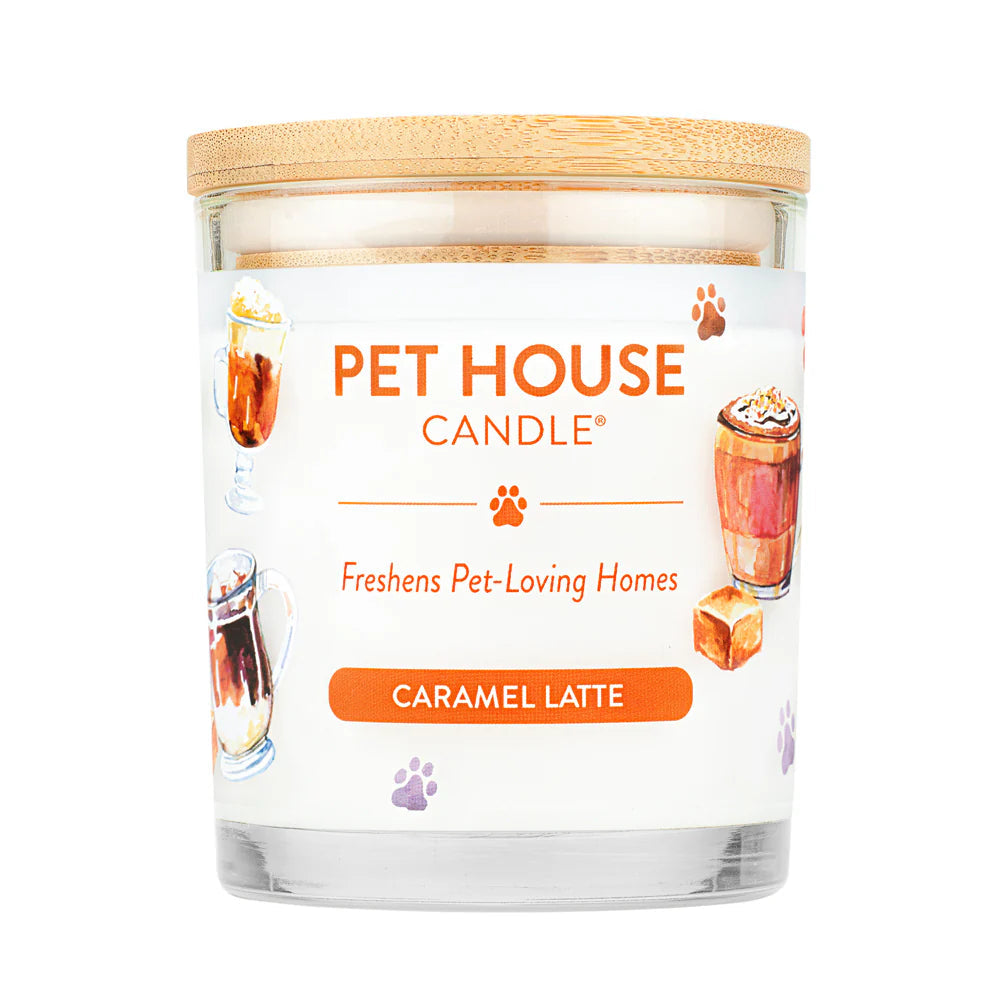 Pet House Candle Caramel Latte 9oz Jar-Four Muddy Paws