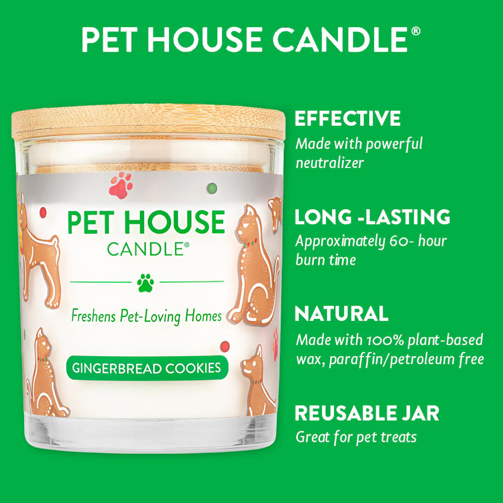 Pet House Candle Gingerbread Cookie 9oz Jar-Four Muddy Paws