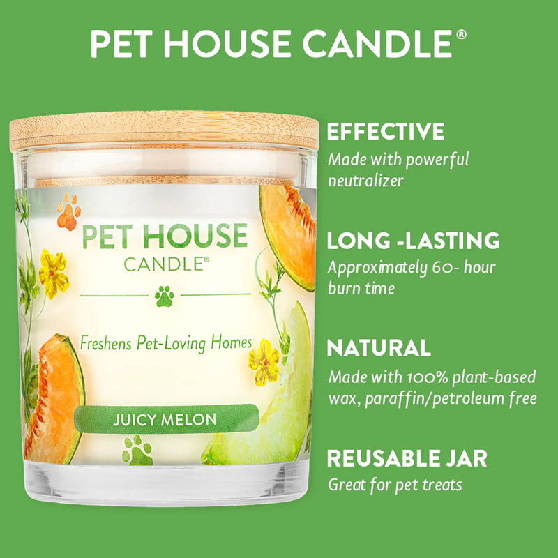 Pet House Candle Juicy Melon 9oz Jar-Four Muddy Paws