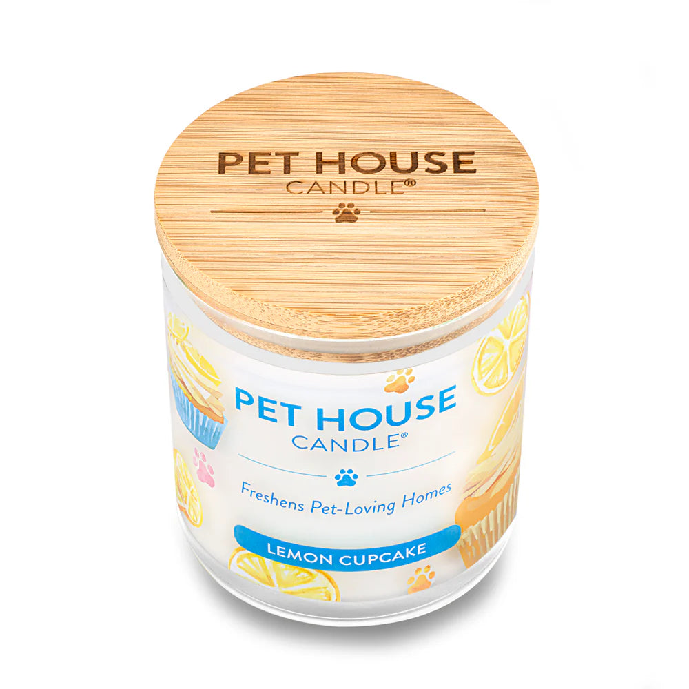 Pet House Candle Lemon Cupcake 9oz Jar-Four Muddy Paws