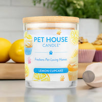 Pet House Candle Lemon Cupcake 9oz Jar-Four Muddy Paws